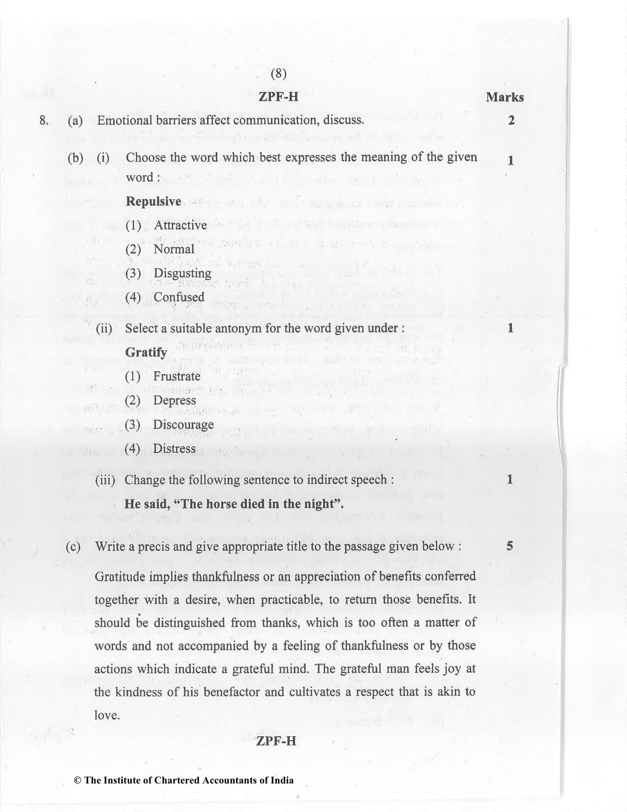 CA Foundation December 2020 Question Paper - Paper 2 (Business Laws and Business Correspondence and Reporting) - Page 8