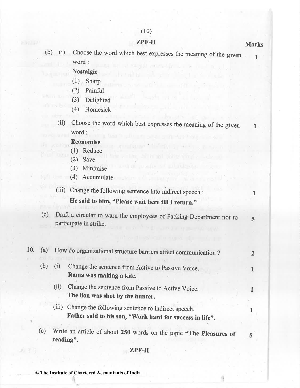 CA Foundation December 2020 Question Paper - Paper 2 (Business Laws and Business Correspondence and Reporting) - Page 10