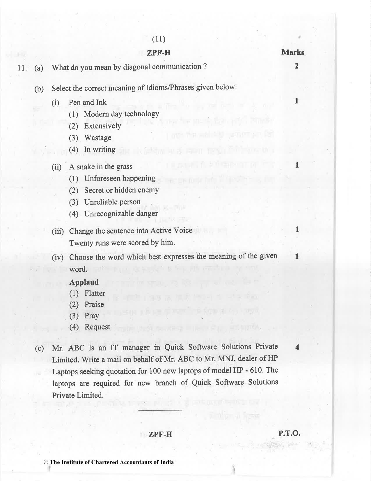 CA Foundation December 2020 Question Paper - Paper 2 (Business Laws and Business Correspondence and Reporting) - Page 11