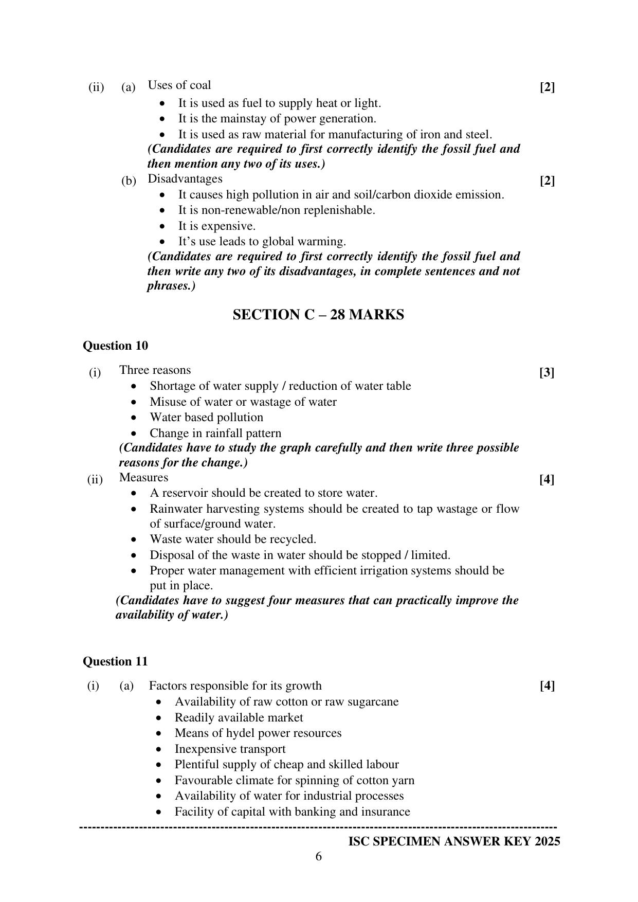 ISC Class 12 2025 GEOGRAPHY (SQP & AK) Specimen Paper - Page 16