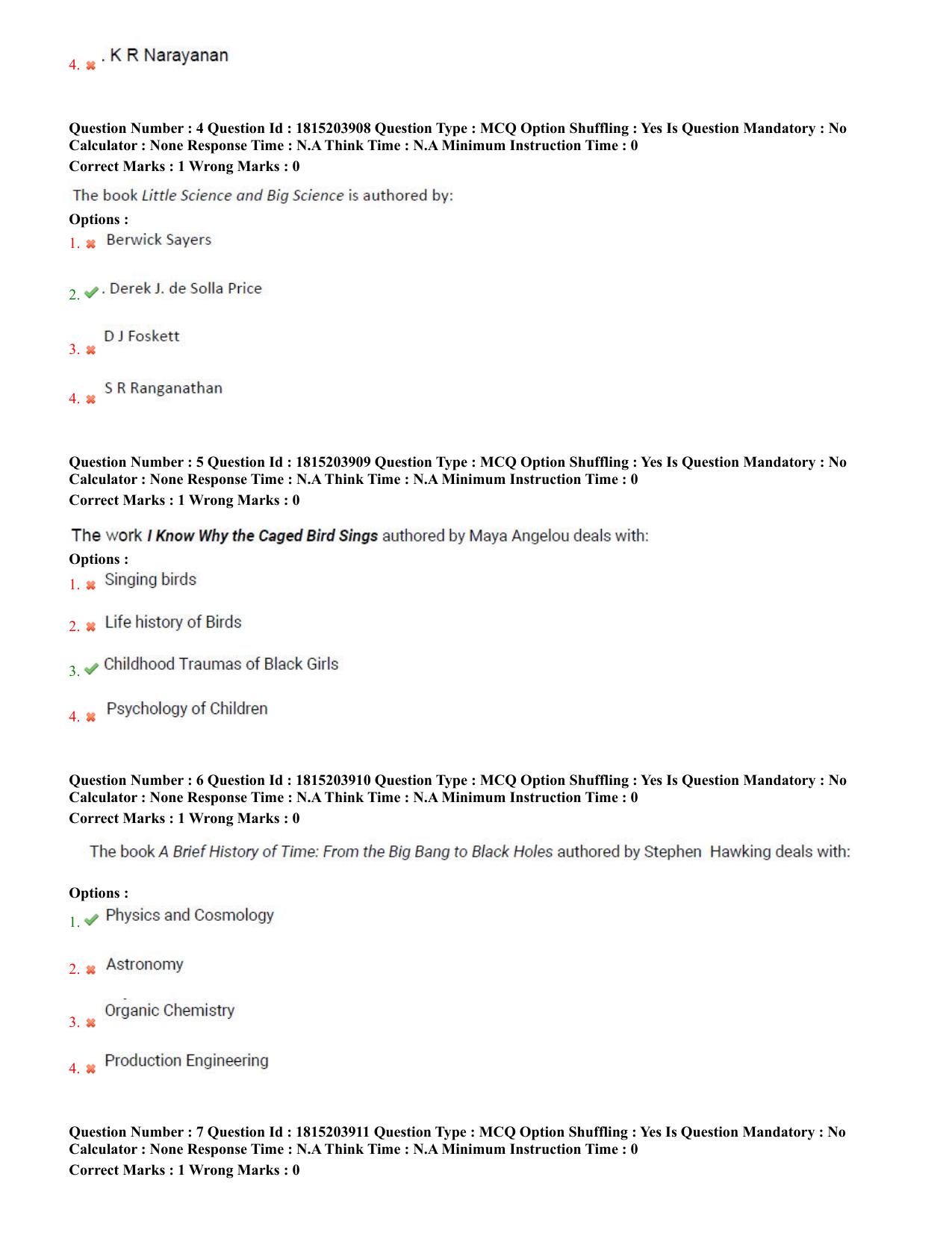 TS CPGET 2023 M.Lib.I.Sc. (2 years) Bachelor of Library and Information  Science (B.Lib.I.Sc) 1 year (Shift 2) Question Paper with Answer Key - Page 3