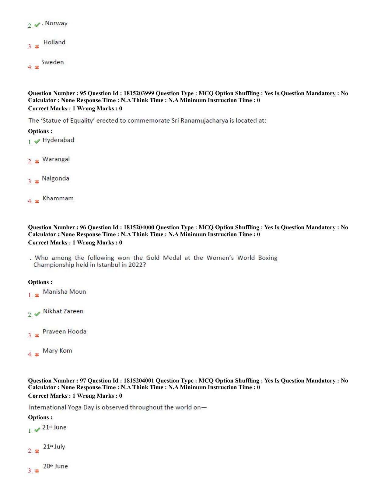 TS CPGET 2023 M.Lib.I.Sc. (2 years) Bachelor of Library and Information  Science (B.Lib.I.Sc) 1 year (Shift 2) Question Paper with Answer Key - Page 32
