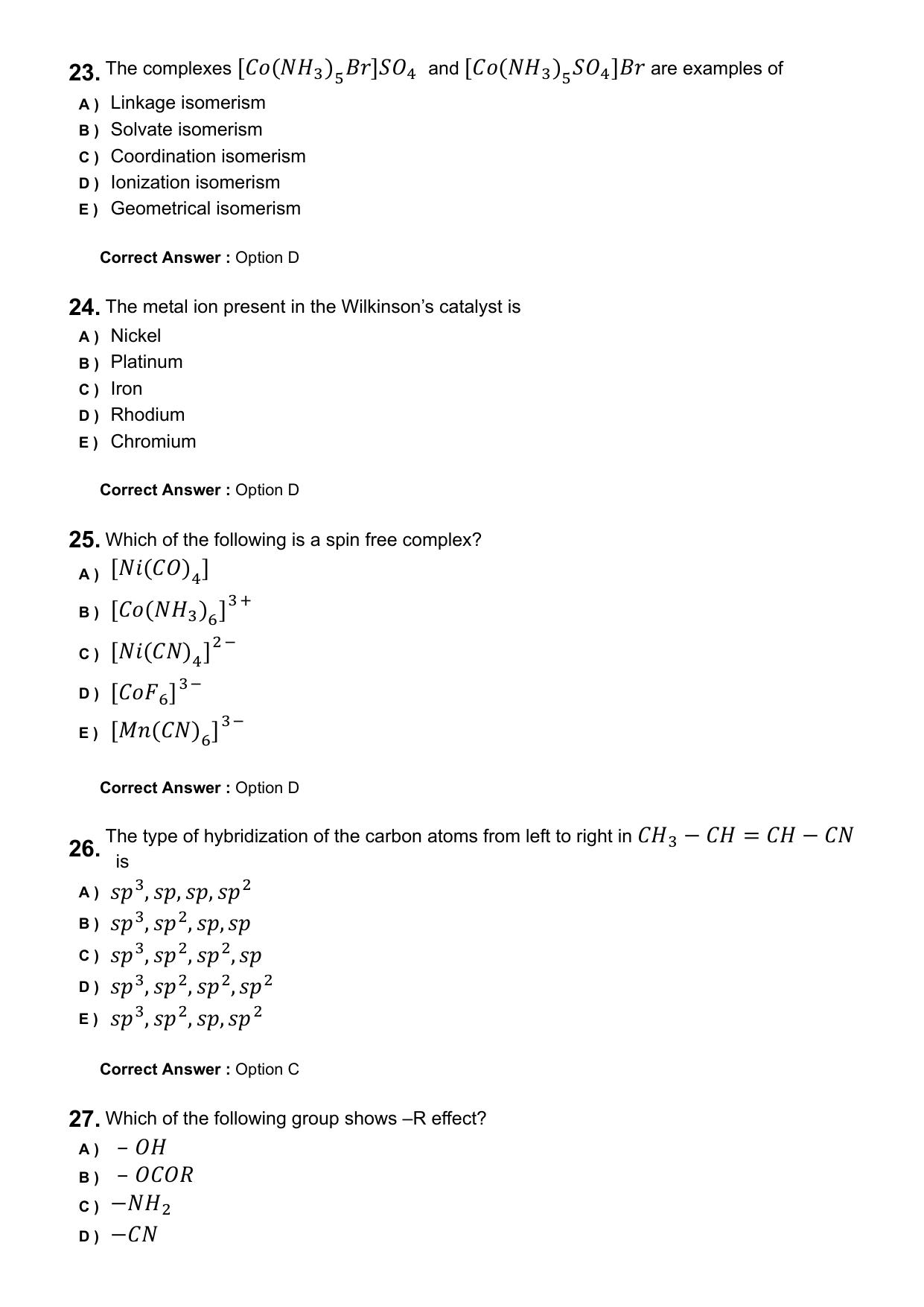 KEAM 2025 April 24 (Pharmacy - FN Session) Question Paper with Answer Key - Page 6