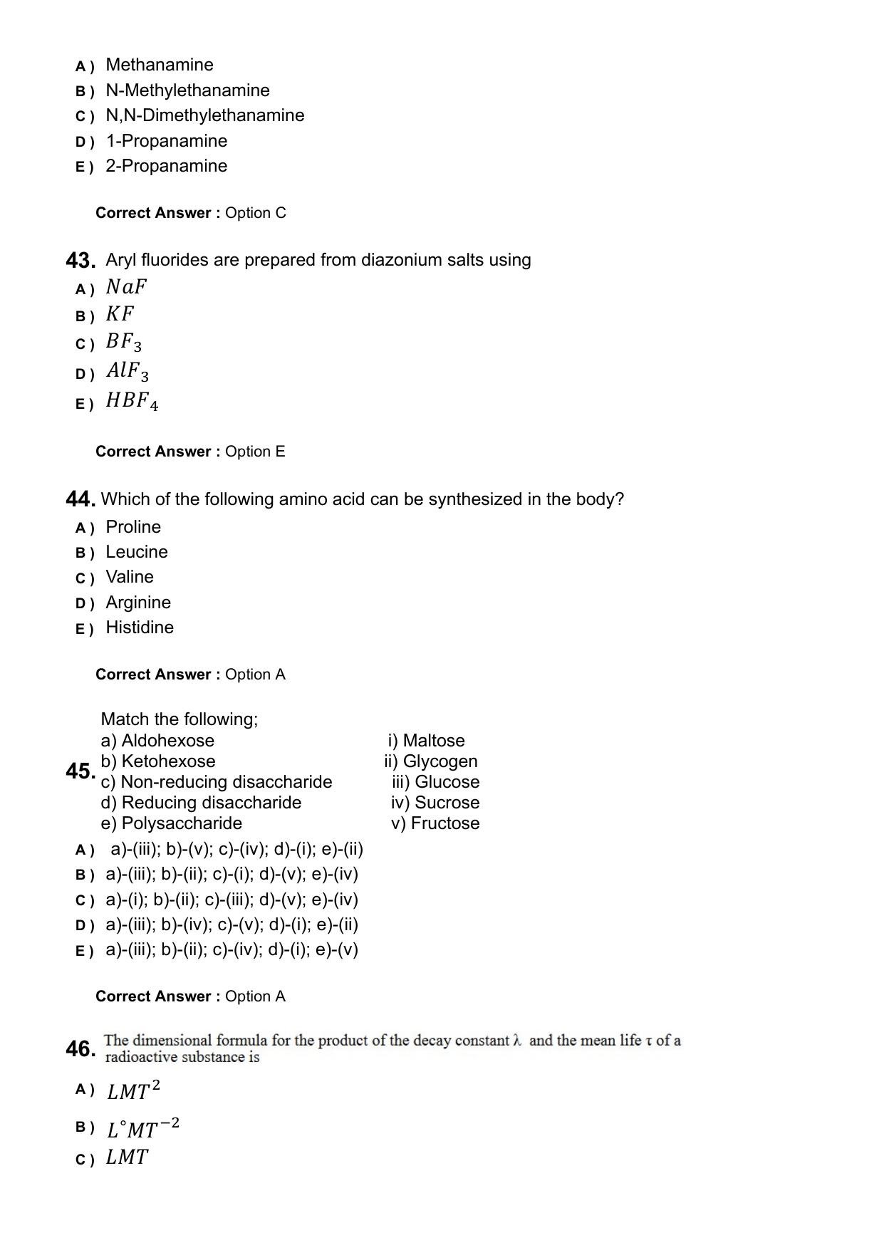 KEAM 2025 April 24 (Pharmacy - FN Session) Question Paper with Answer Key - Page 10