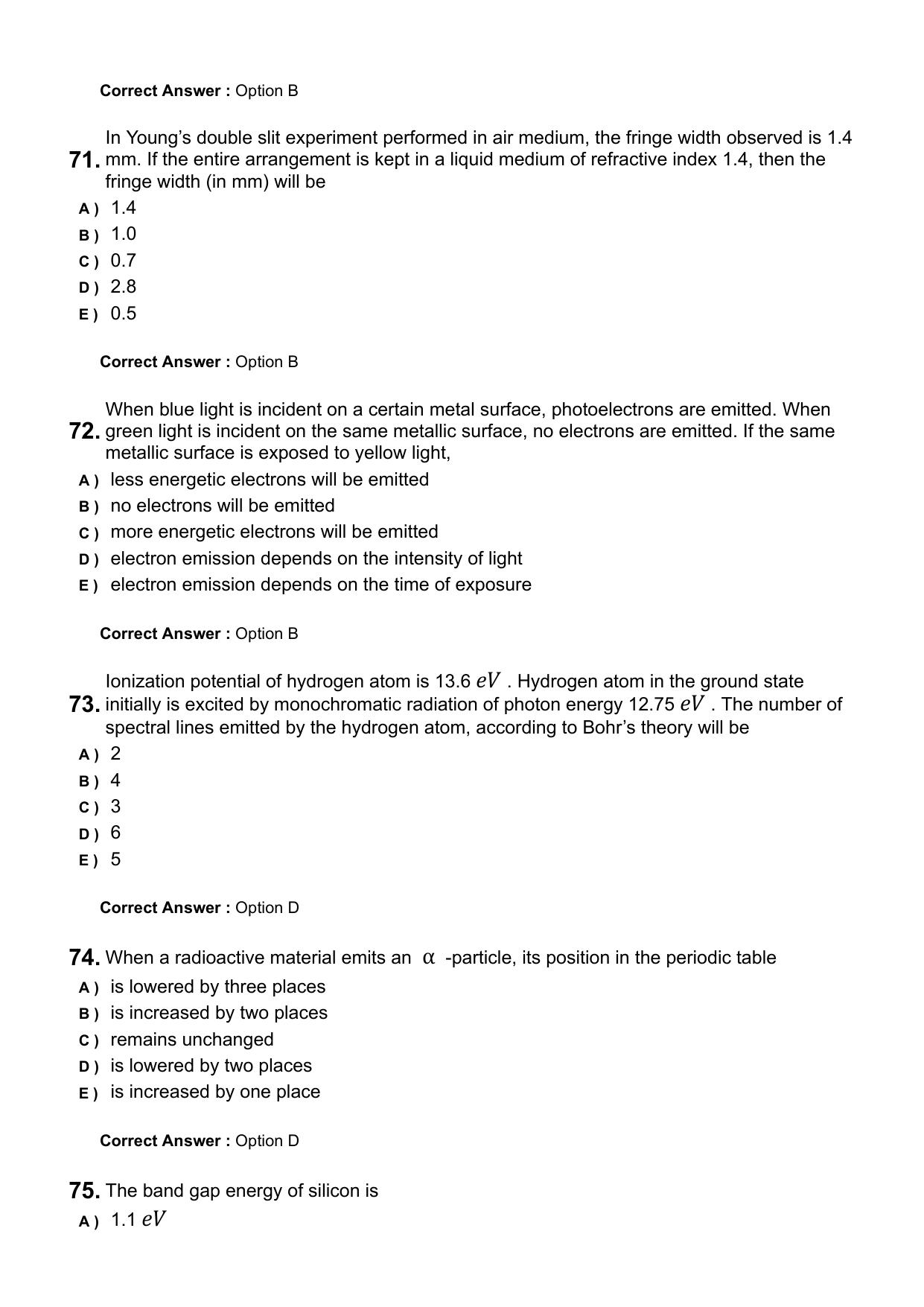 KEAM 2025 April 24 (Pharmacy - FN Session) Question Paper with Answer Key - Page 17