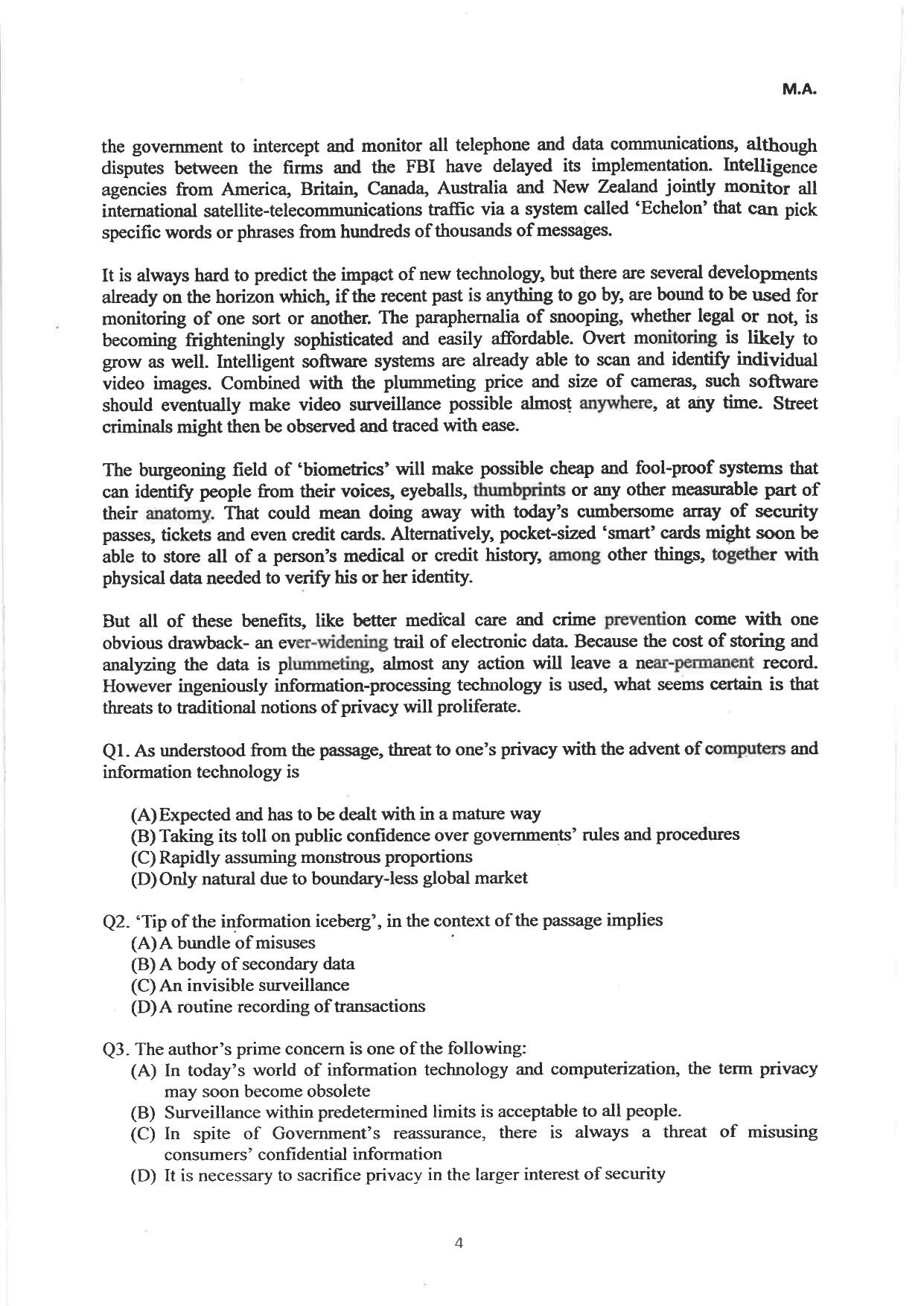 AILET 2024 Question Paper for LLM - Page 28