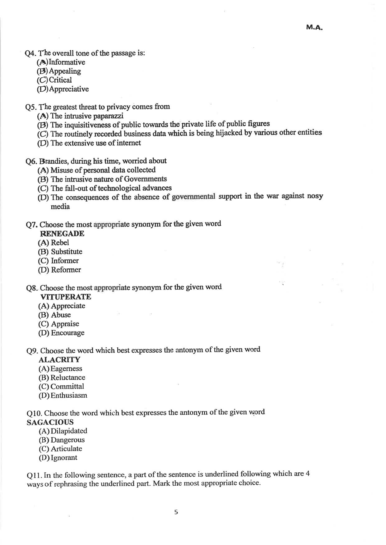 AILET 2024 Question Paper for LLM - Page 29