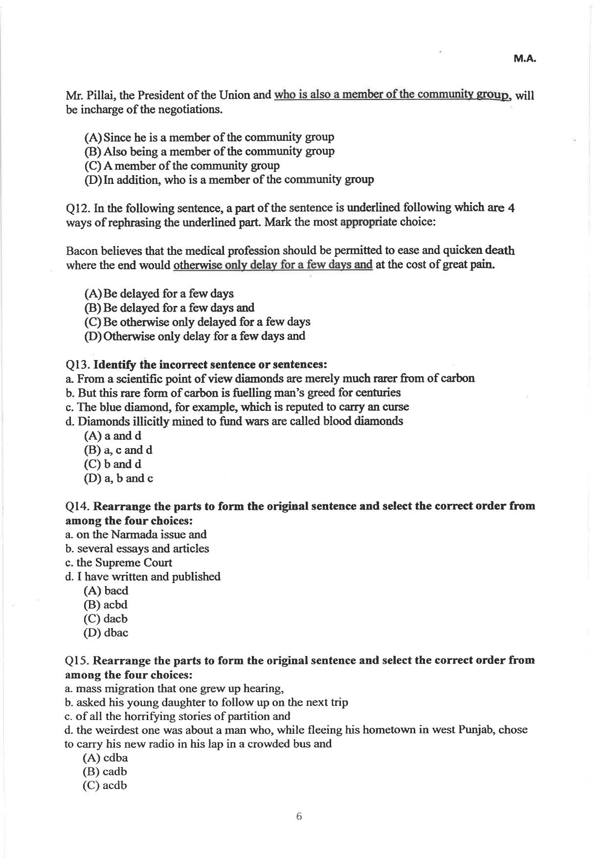 AILET 2024 Question Paper for LLM - Page 30