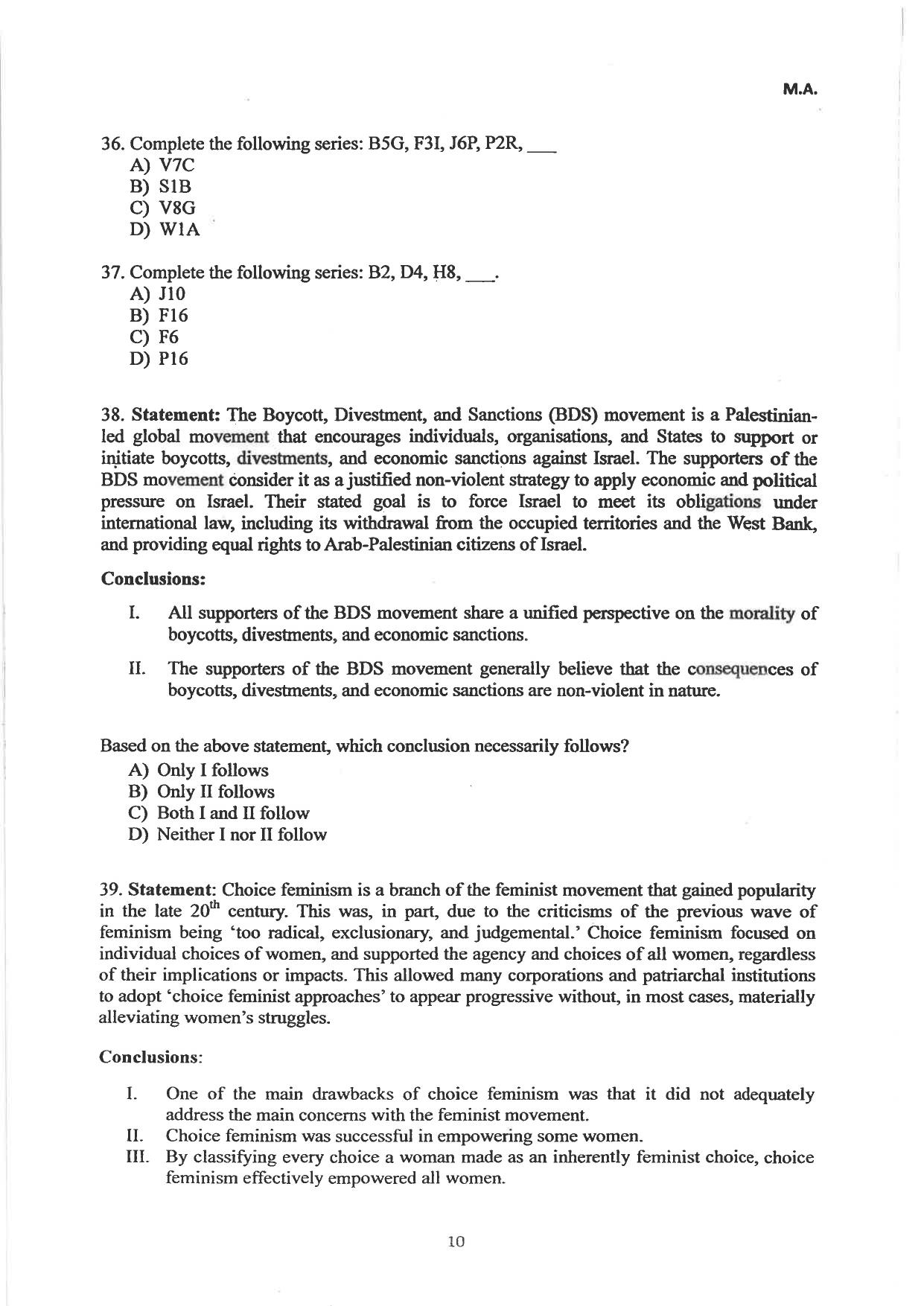 AILET 2024 Question Paper for LLM - Page 34