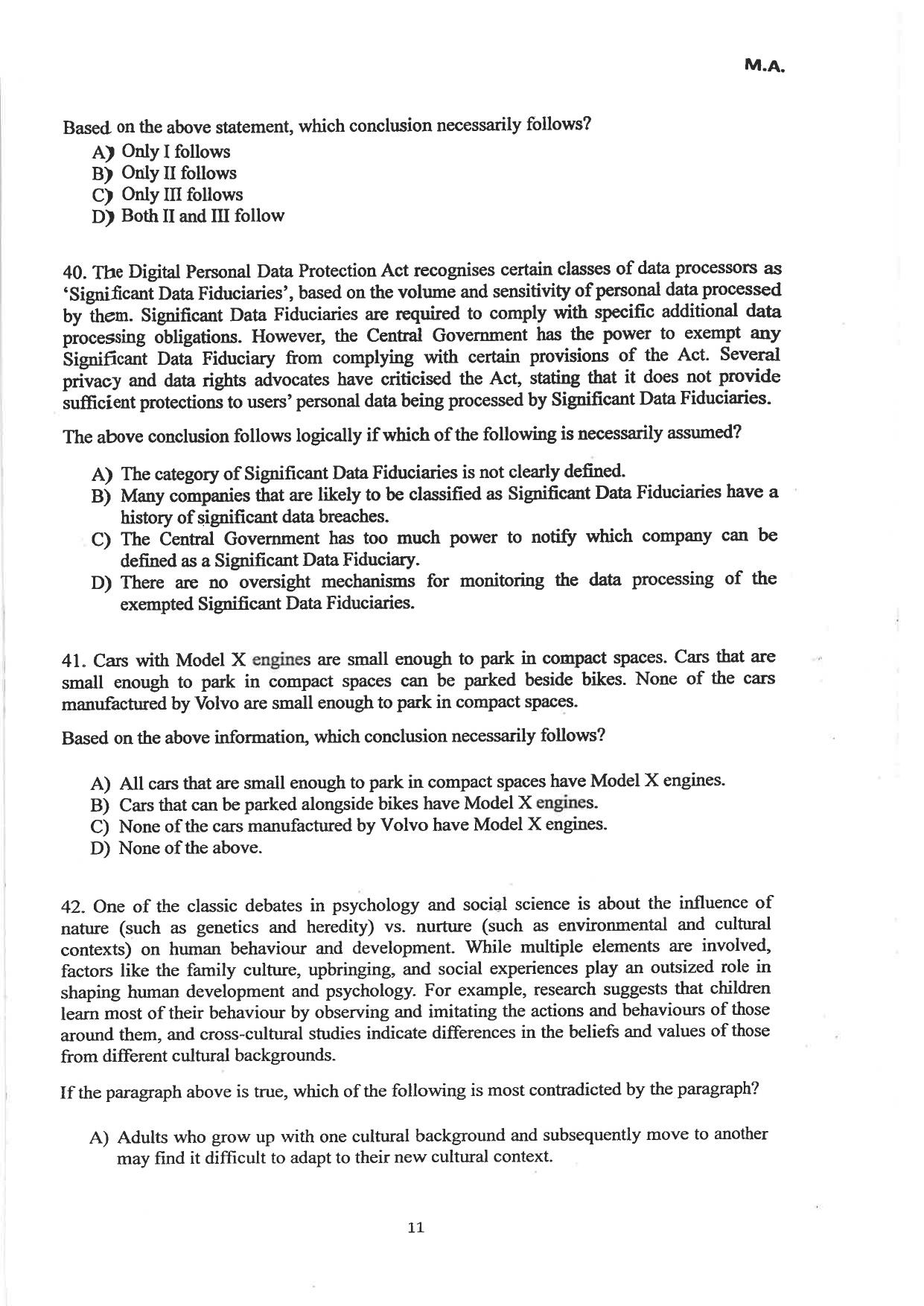 AILET 2024 Question Paper for LLM - Page 35