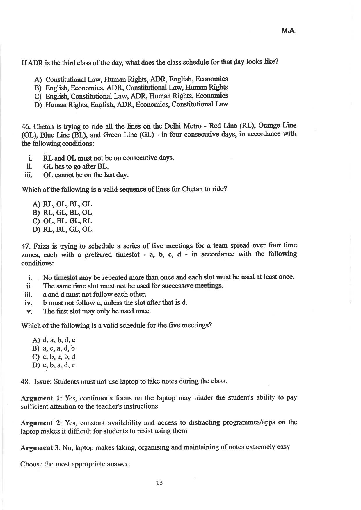 AILET 2024 Question Paper for LLM - Page 37