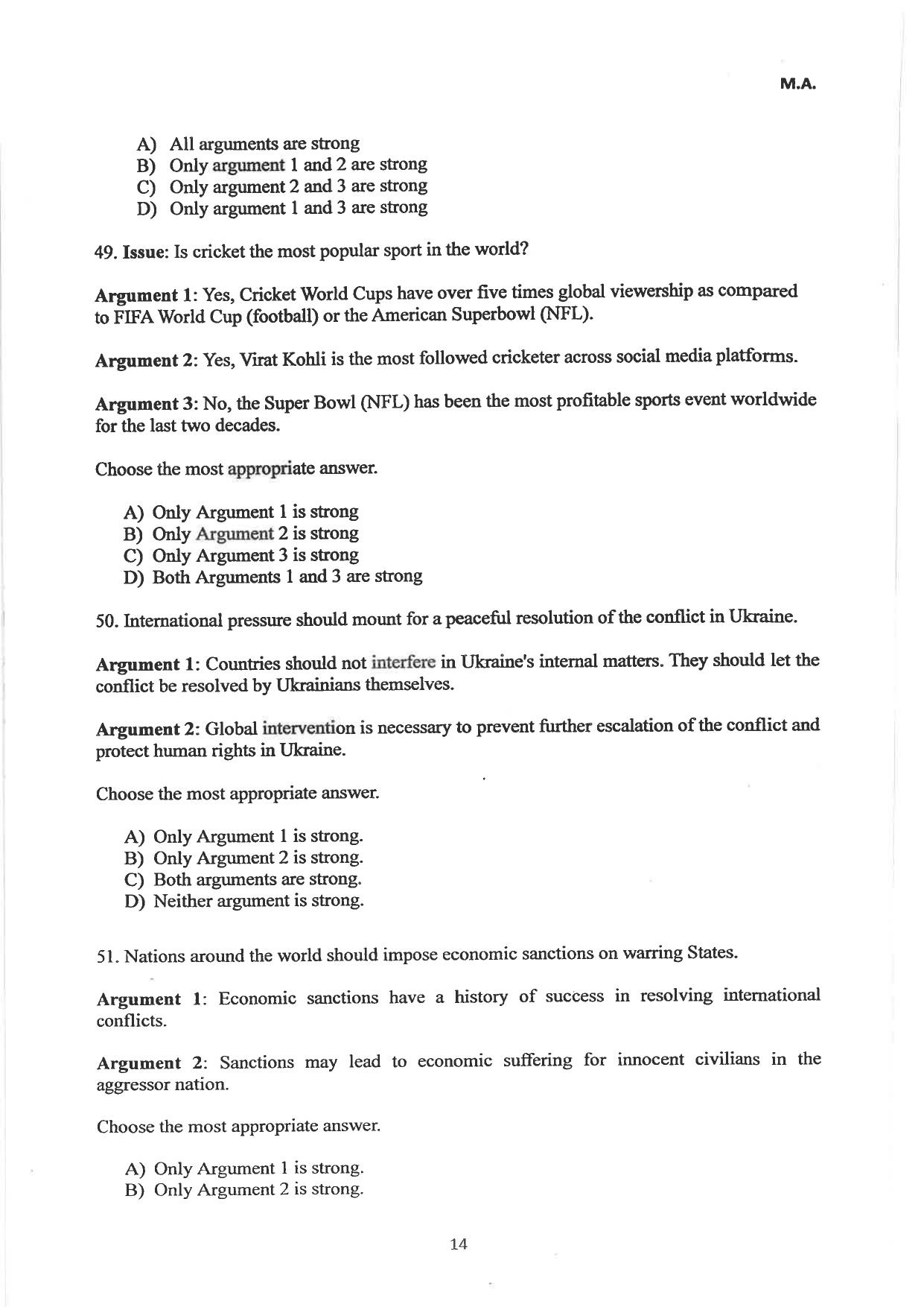 AILET 2024 Question Paper for LLM - Page 38