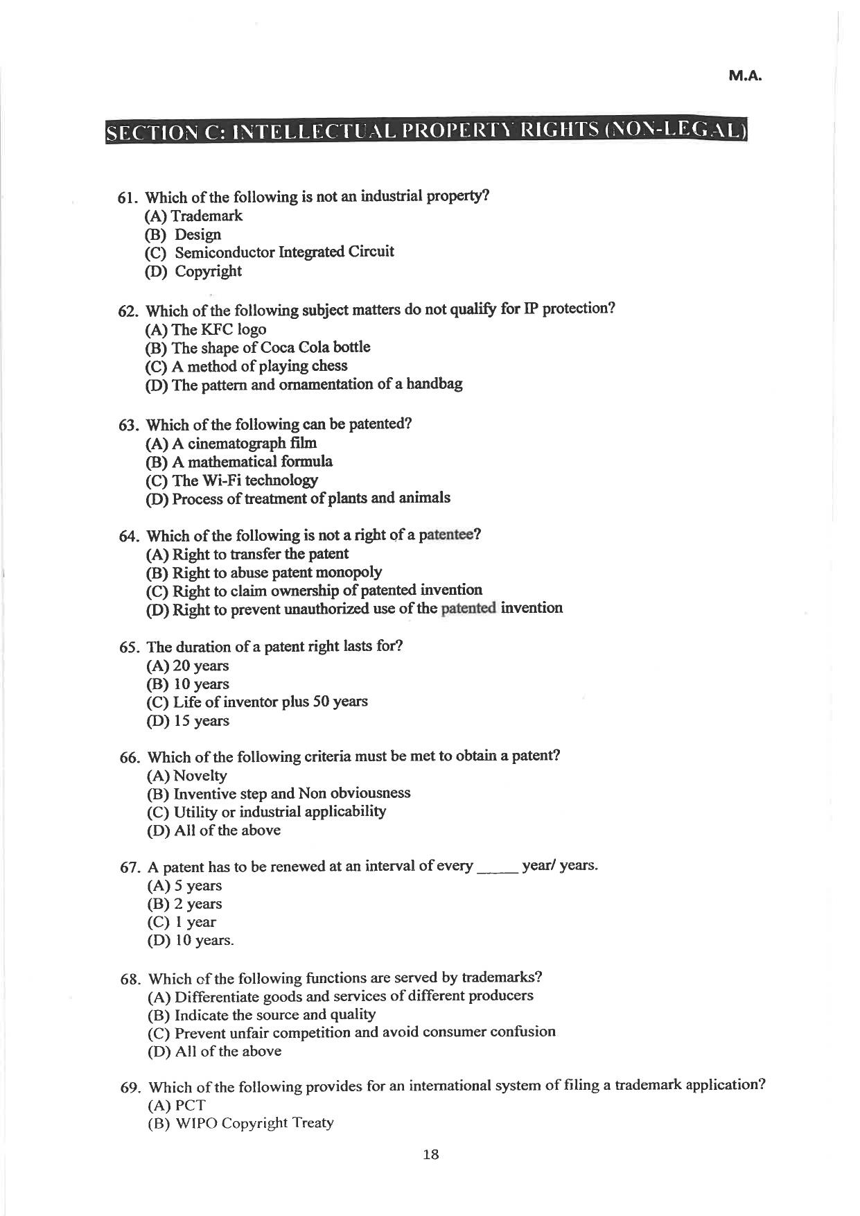 AILET 2024 Question Paper for LLM - Page 42