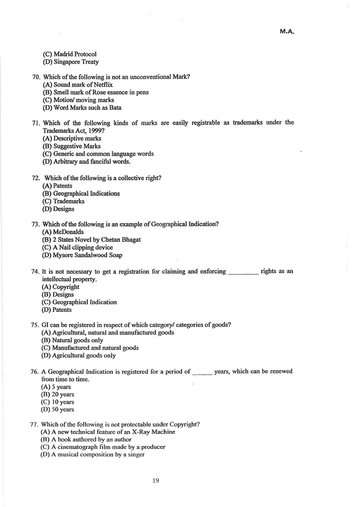 AILET 2024 Question Paper for LLM - Page 43