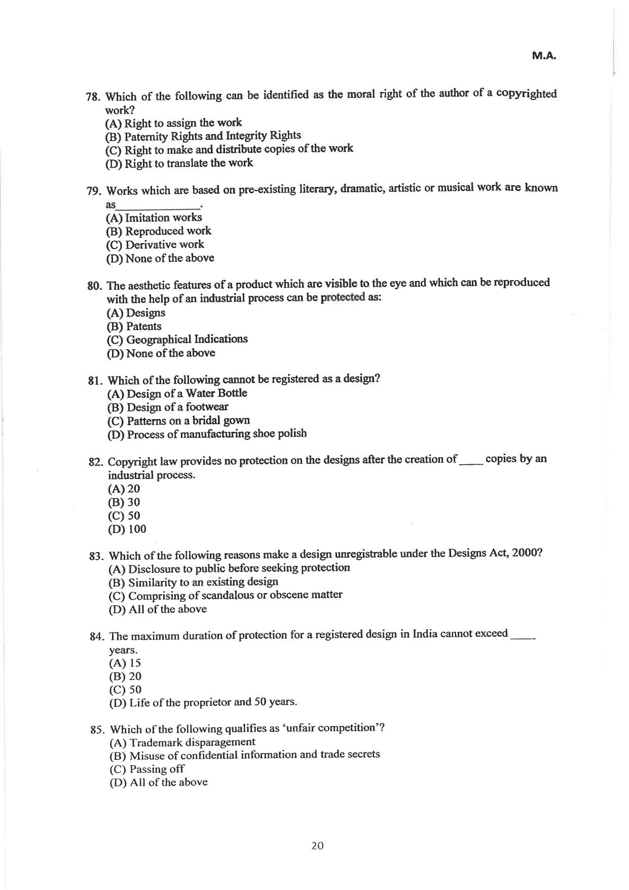 AILET 2024 Question Paper for LLM - Page 44