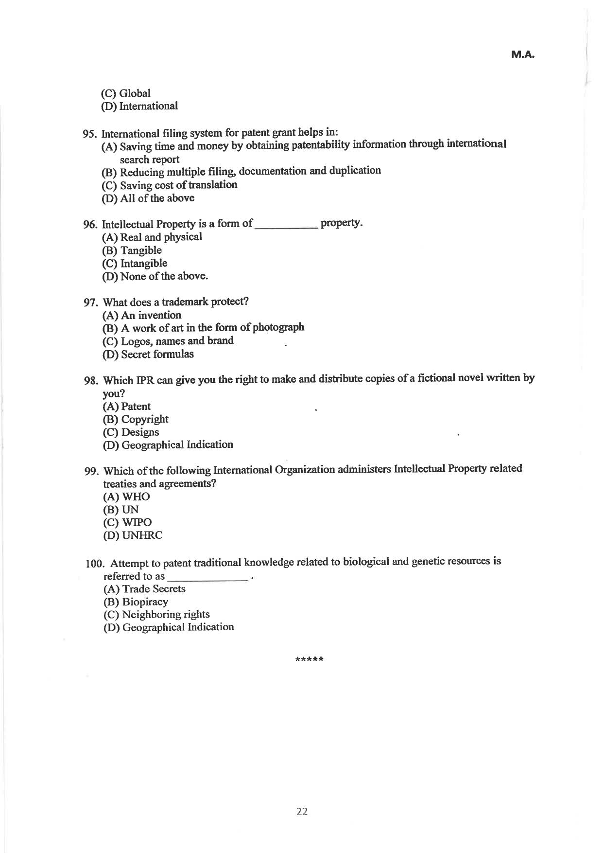 AILET 2024 Question Paper for LLM - Page 46