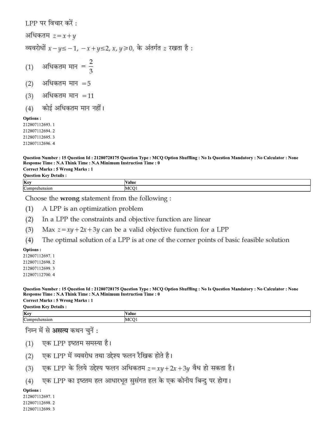 CUET 2023 Domestic Shift 2 Question Paper - 15 June 2023 - Page 15