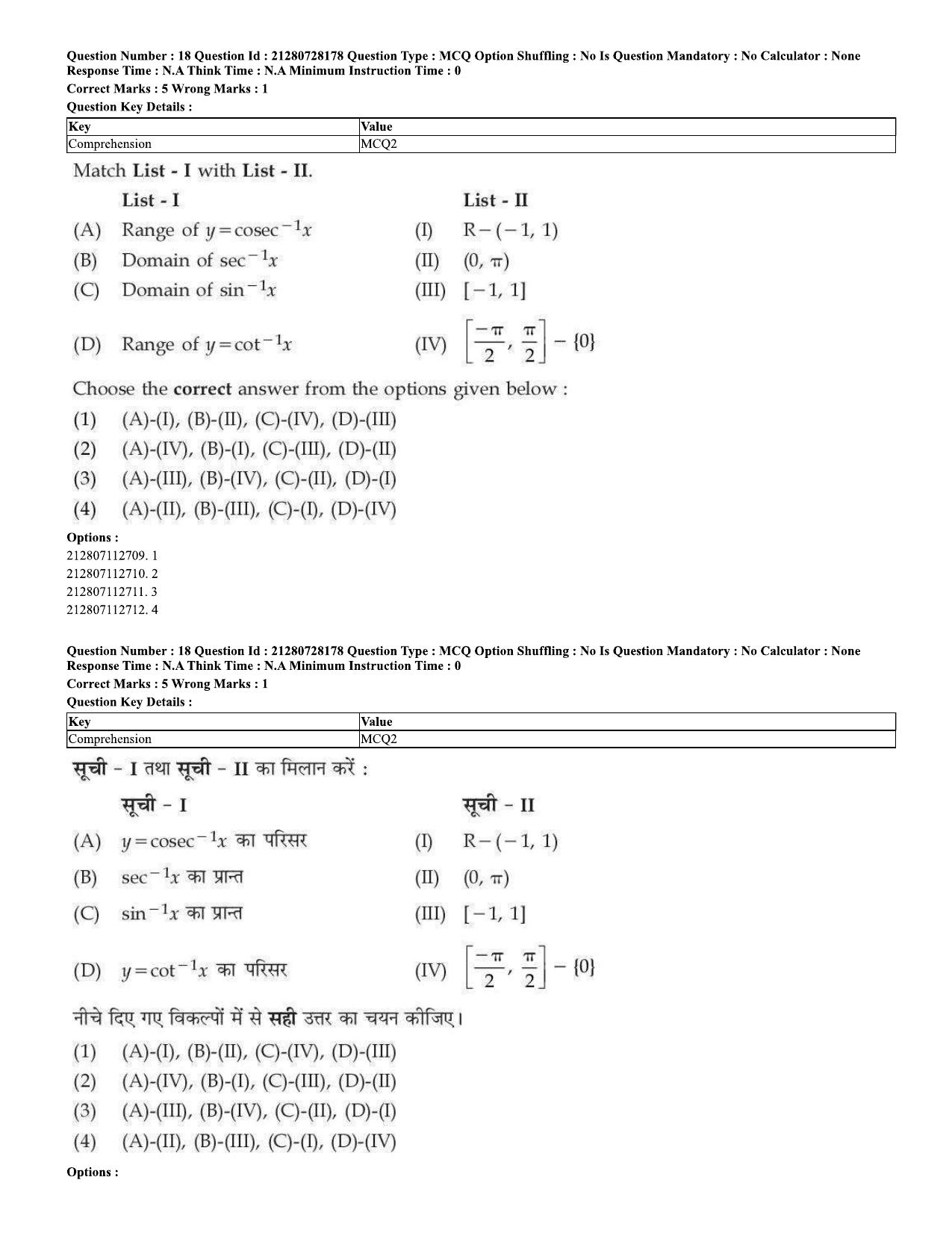 CUET 2023 Domestic Shift 2 Question Paper - 15 June 2023 - Page 18