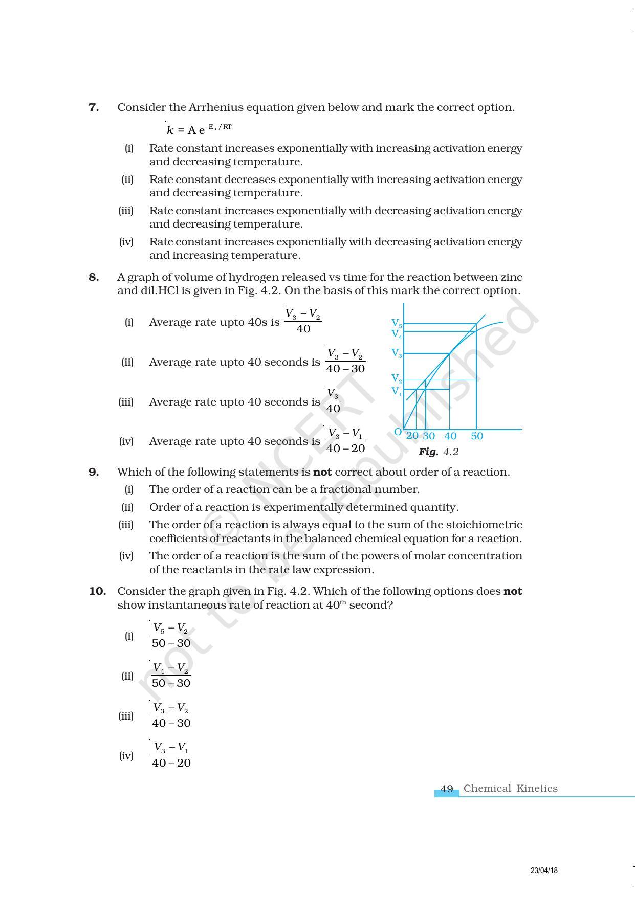 NCERT Exemplar Book for Class 12 Chemistry: Chapter 4 Chemical Kinetics - Page 3
