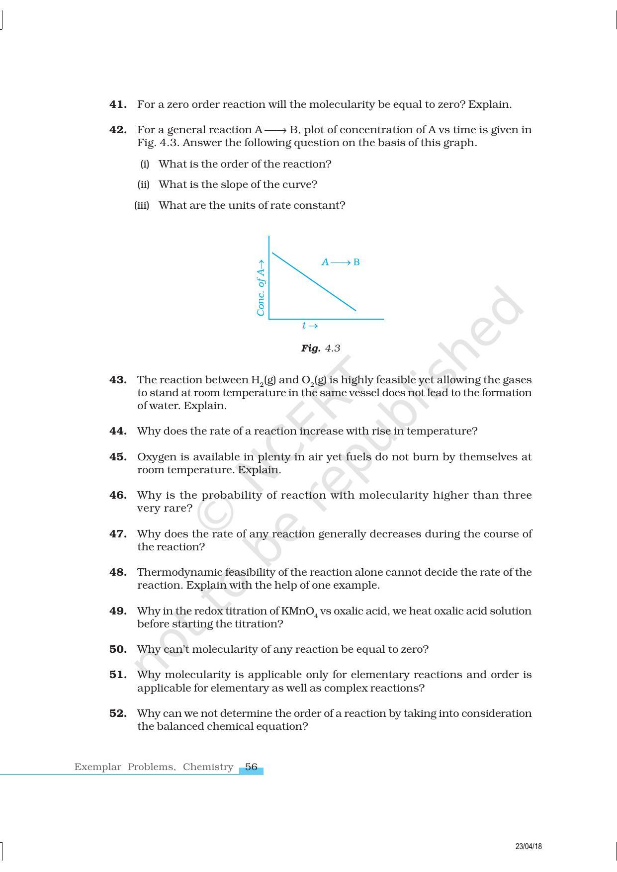 NCERT Exemplar Book for Class 12 Chemistry: Chapter 4 Chemical Kinetics - Page 10