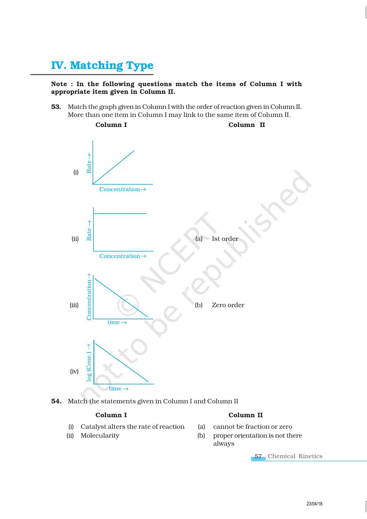 NCERT Exemplar Book for Class 12 Chemistry: Chapter 4 Chemical Kinetics - Page 11