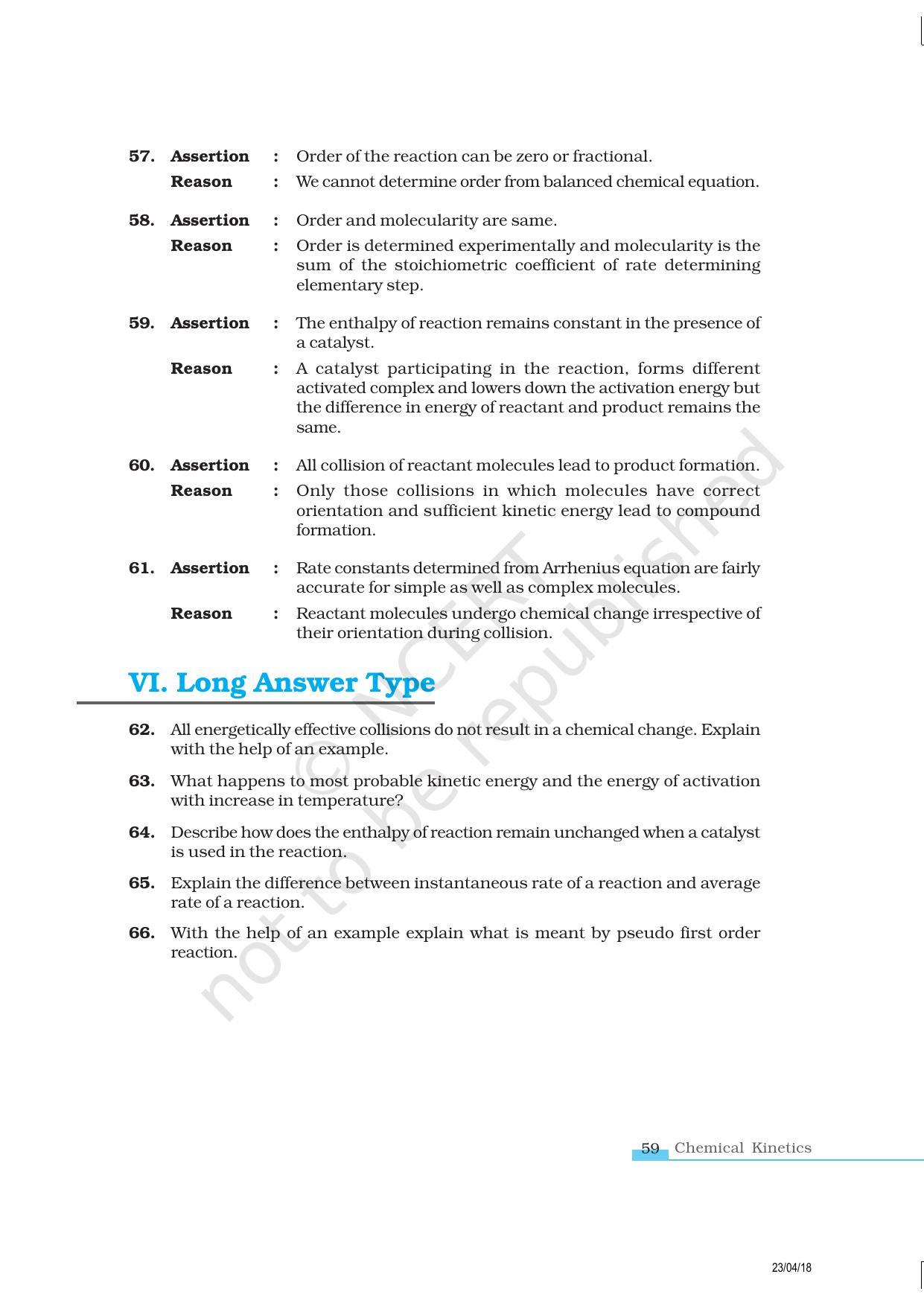 NCERT Exemplar Book for Class 12 Chemistry: Chapter 4 Chemical Kinetics - Page 13