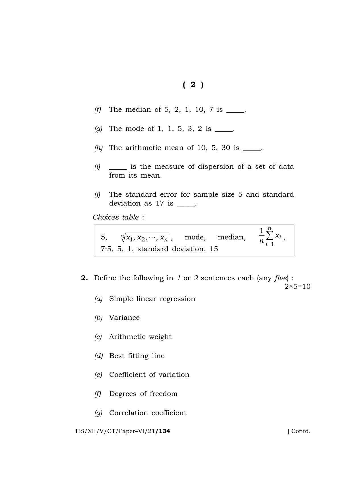 Meghalaya Board (MBOSE) Class 12 COMPUTER TECHNIQUE Paper–VI (HS-XII-V-CT-Paper–VI-21) 2021 Question Paper - Page 2