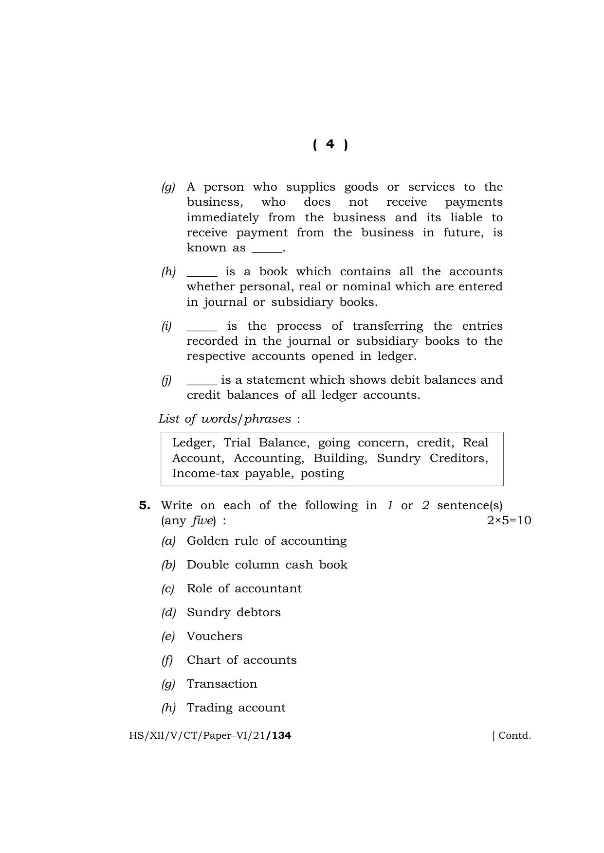 Meghalaya Board (MBOSE) Class 12 COMPUTER TECHNIQUE Paper–VI (HS-XII-V-CT-Paper–VI-21) 2021 Question Paper - Page 4