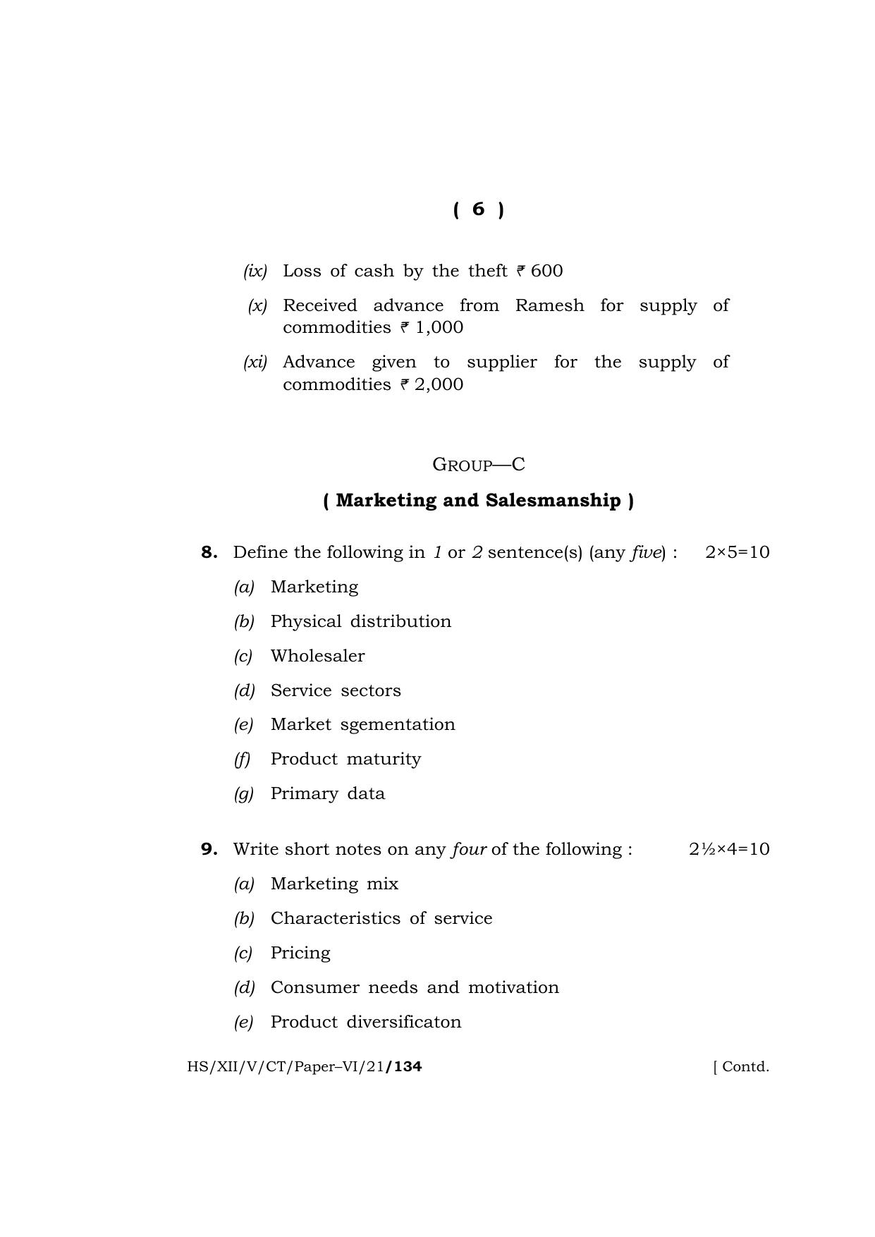 Meghalaya Board (MBOSE) Class 12 COMPUTER TECHNIQUE Paper–VI (HS-XII-V-CT-Paper–VI-21) 2021 Question Paper - Page 6