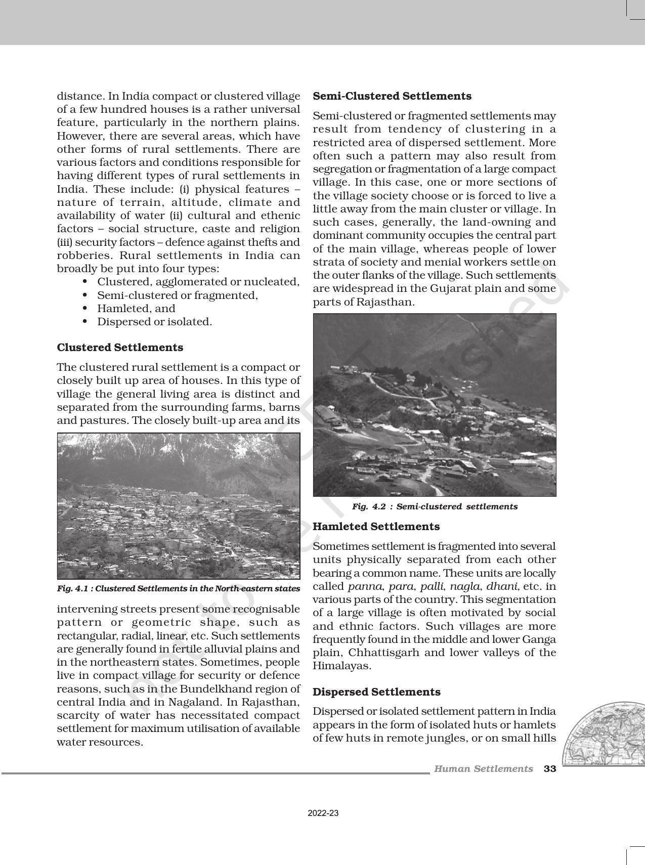 NCERT Book for Class 12 Geography (Part-II) Chapter 4 Human Settlements - Page 2