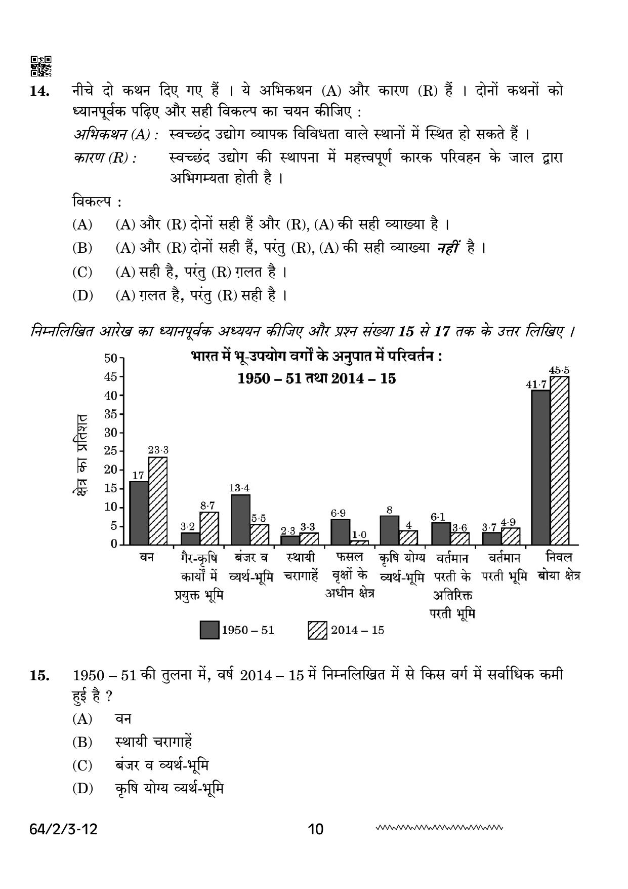 CBSE Class 12 64-2-3 Geography 2024 Question Paper - Page 10