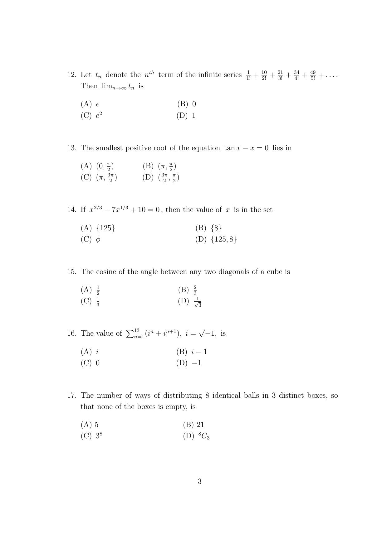 CUSAT CAT 2017 B.Tech Lateral Entry Question Paper - Page 6