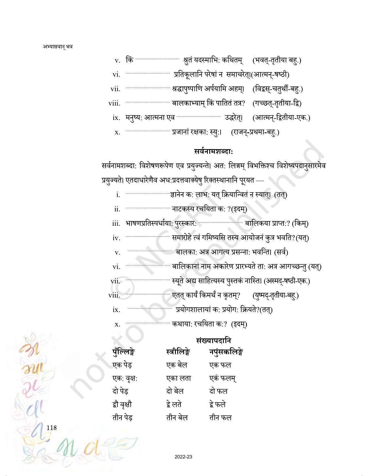 NCERT Book for Class 9 Sanskrit Abhyasvan Bhav Chapter 10 शब्दरूपाणि - Page 6