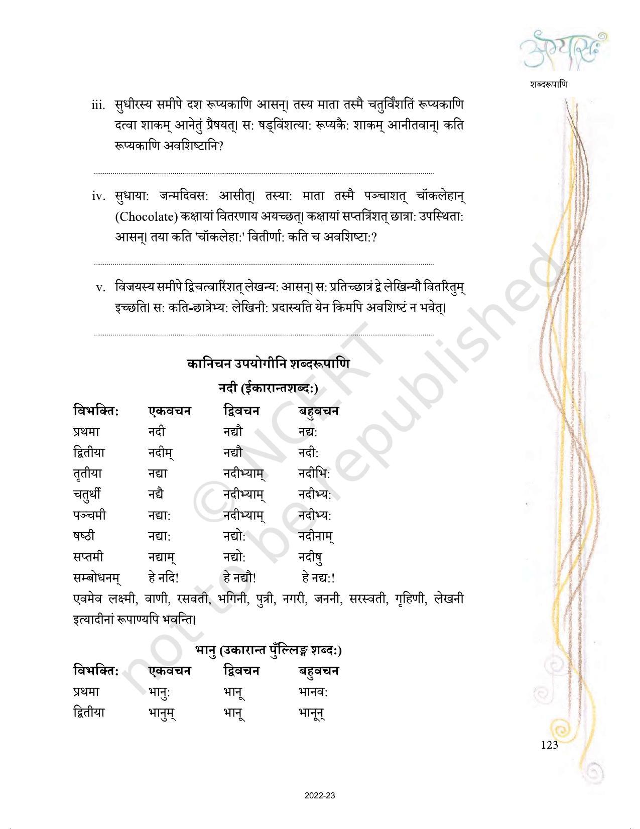 NCERT Book for Class 9 Sanskrit Abhyasvan Bhav Chapter 10 शब्दरूपाणि - Page 11