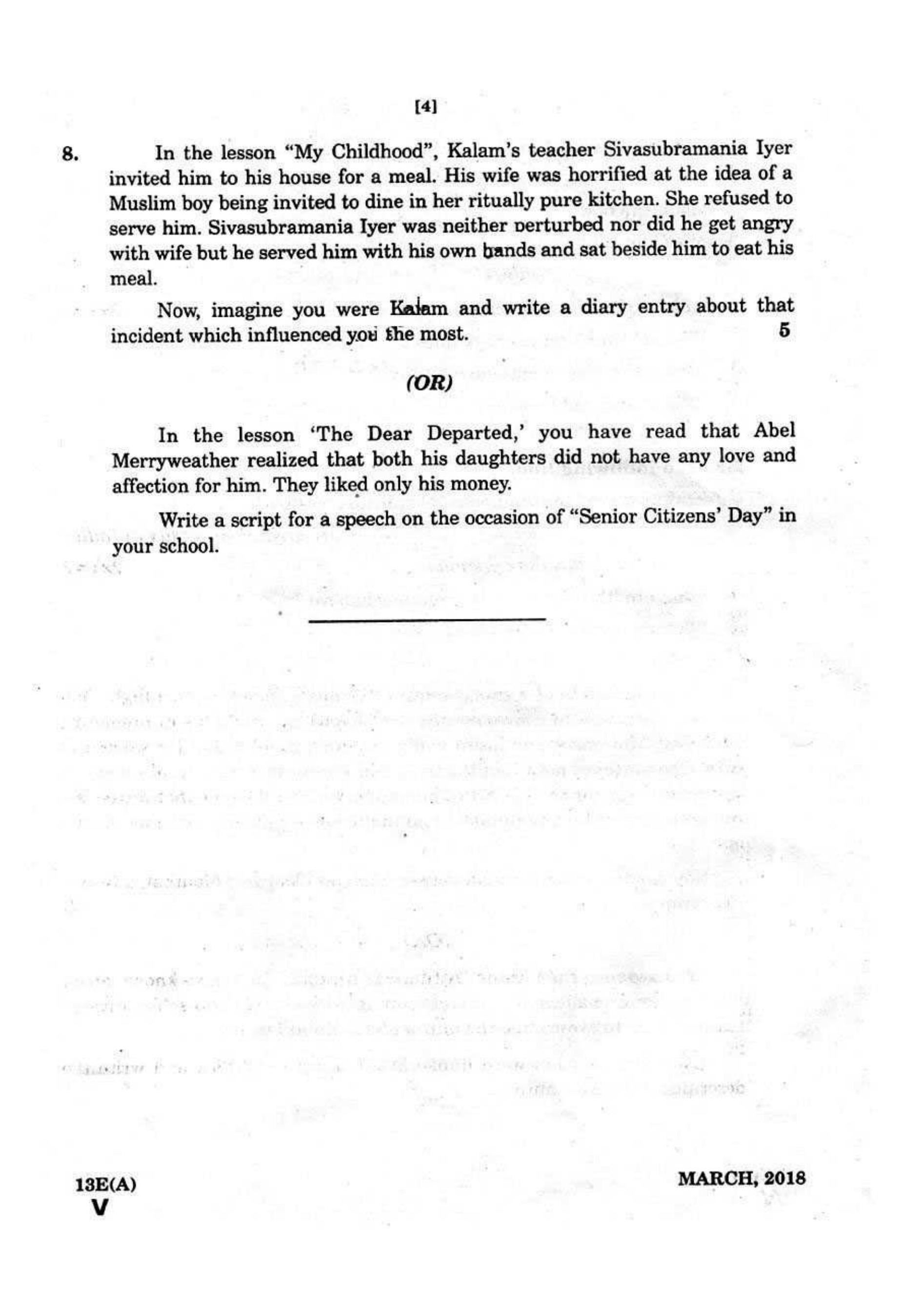 AP Class 10 English (Part I) 2018 Question Paper - Page 4