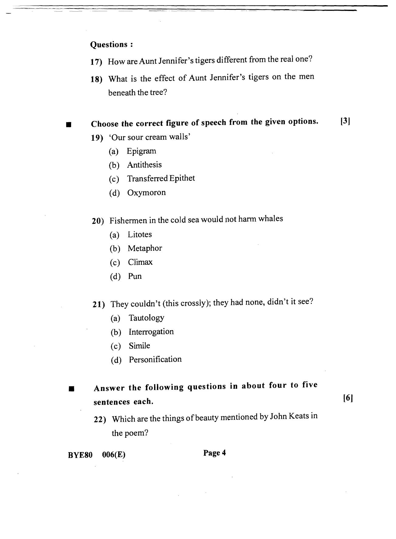 Gujarat Board Class 12th Question Paper 2020: (F.L)English - Page 4