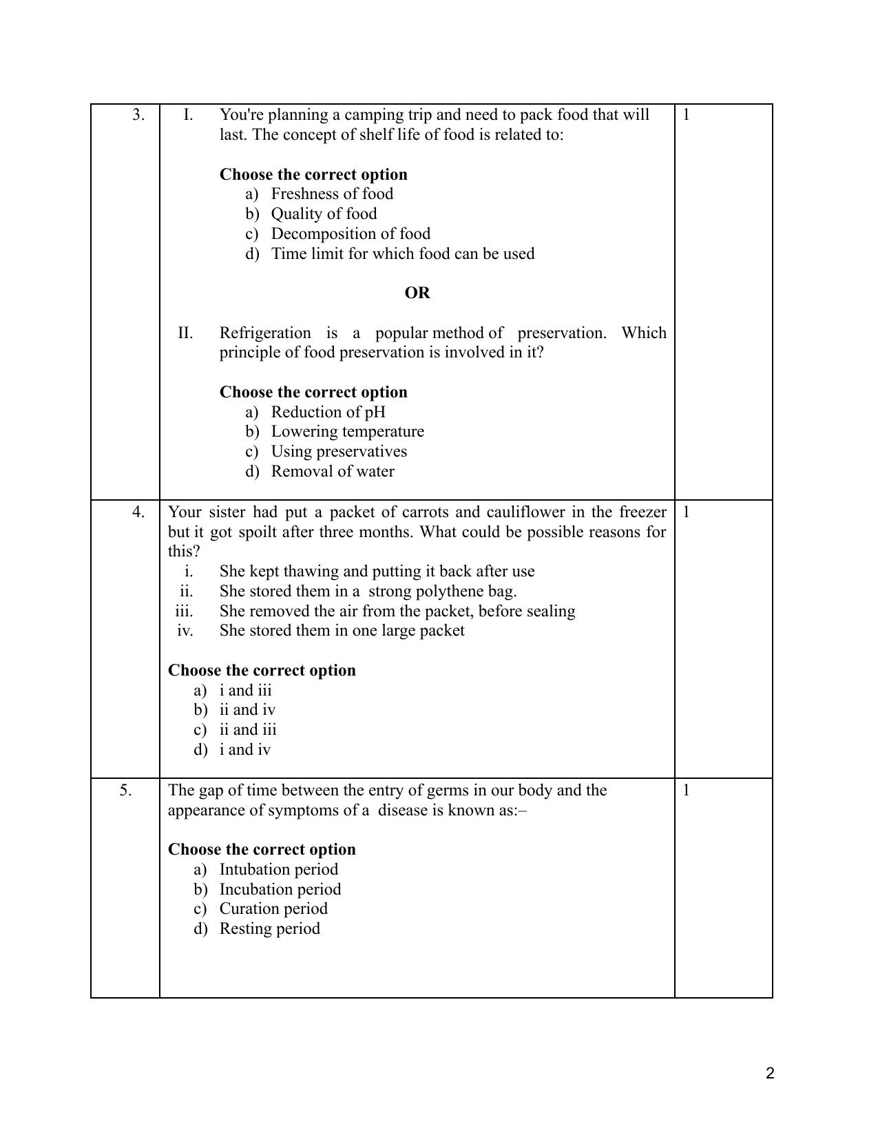 NIOS Class 10 Home Science (216) Sample Paper - Page 2