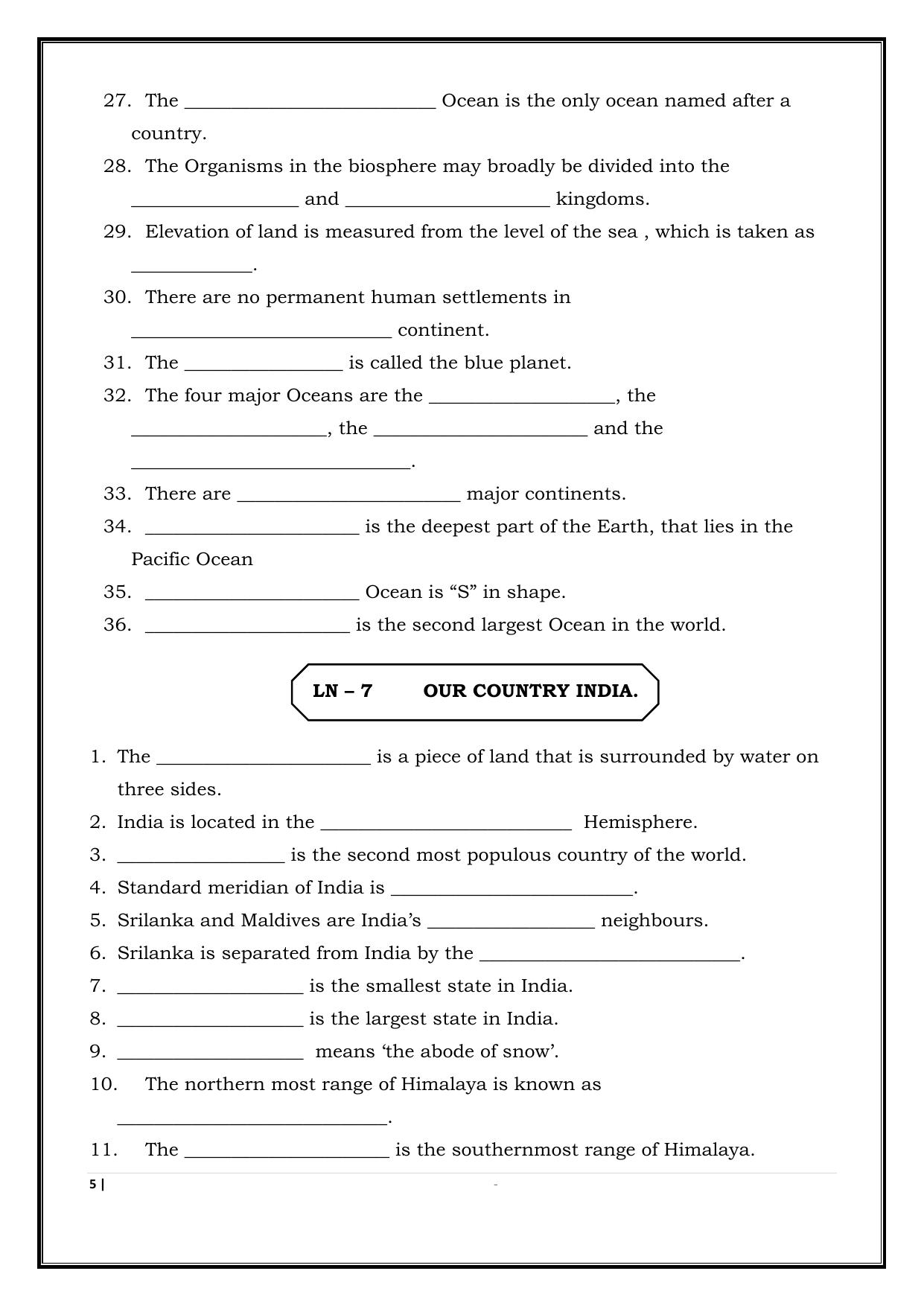 CBSE Worksheets for Class 6 Social Science Civics Assignment - Page 5