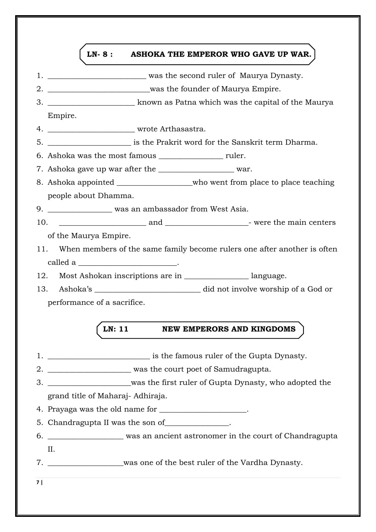 CBSE Worksheets for Class 6 Social Science Civics Assignment - Page 7