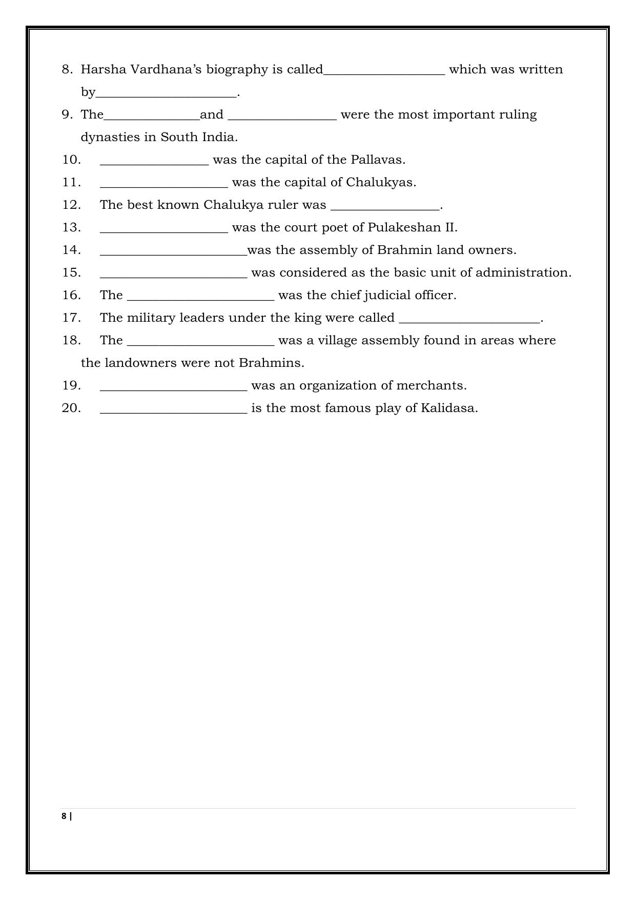 CBSE Worksheets for Class 6 Social Science Civics Assignment - Page 8