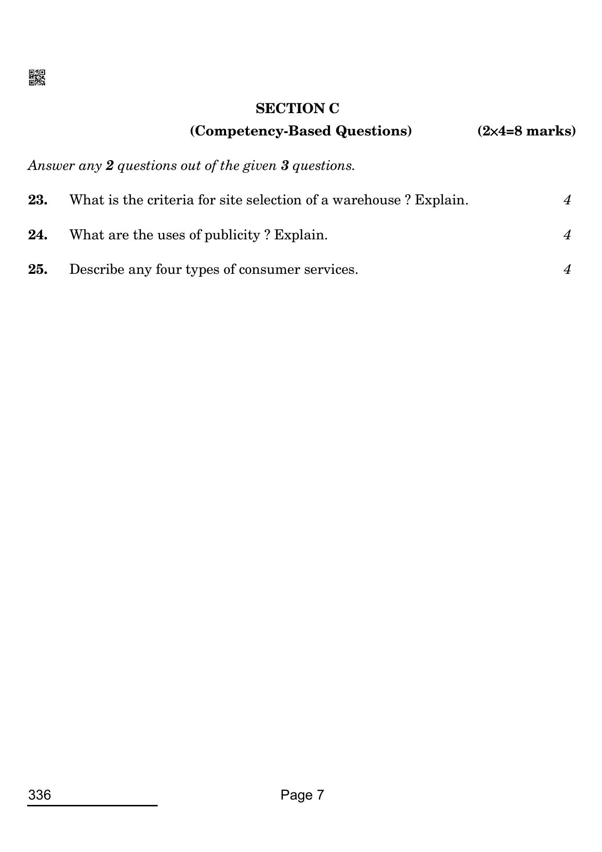 CBSE Class 12 336_ Marketing 2022 Question Paper - Page 7