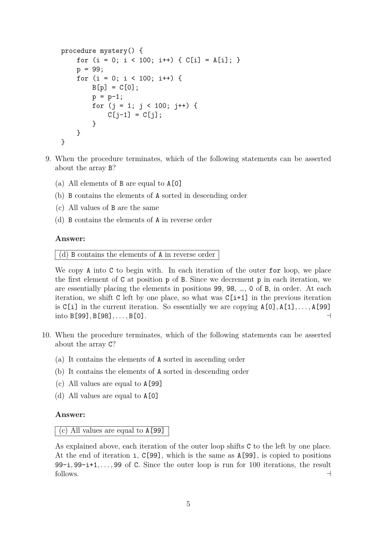 CMI Entrance Exam 2021 Solutions MSc/PhD Computer Science - Page 5