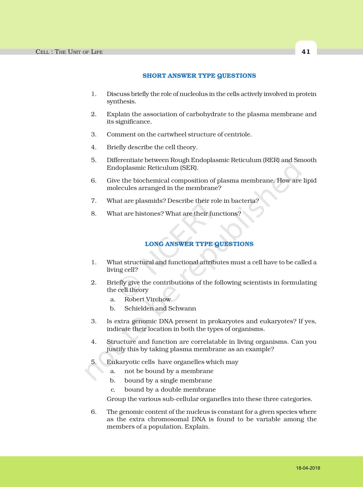 NCERT Exemplar Book for Class 11 Biology: Chapter 8 Cell The Unit Of Life - Page 4