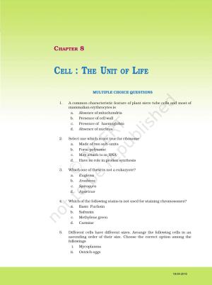 NCERT Exemplar Book for Class 11 Biology: Chapter 8 Cell The Unit Of Life