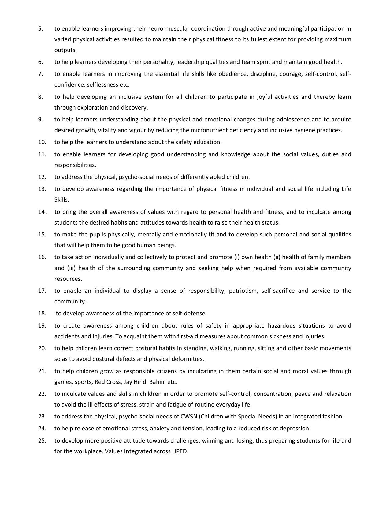 WBCHSE Class 11 & 12 Syllabus for Health and Physical Education (HPED) (SET III) - Page 3