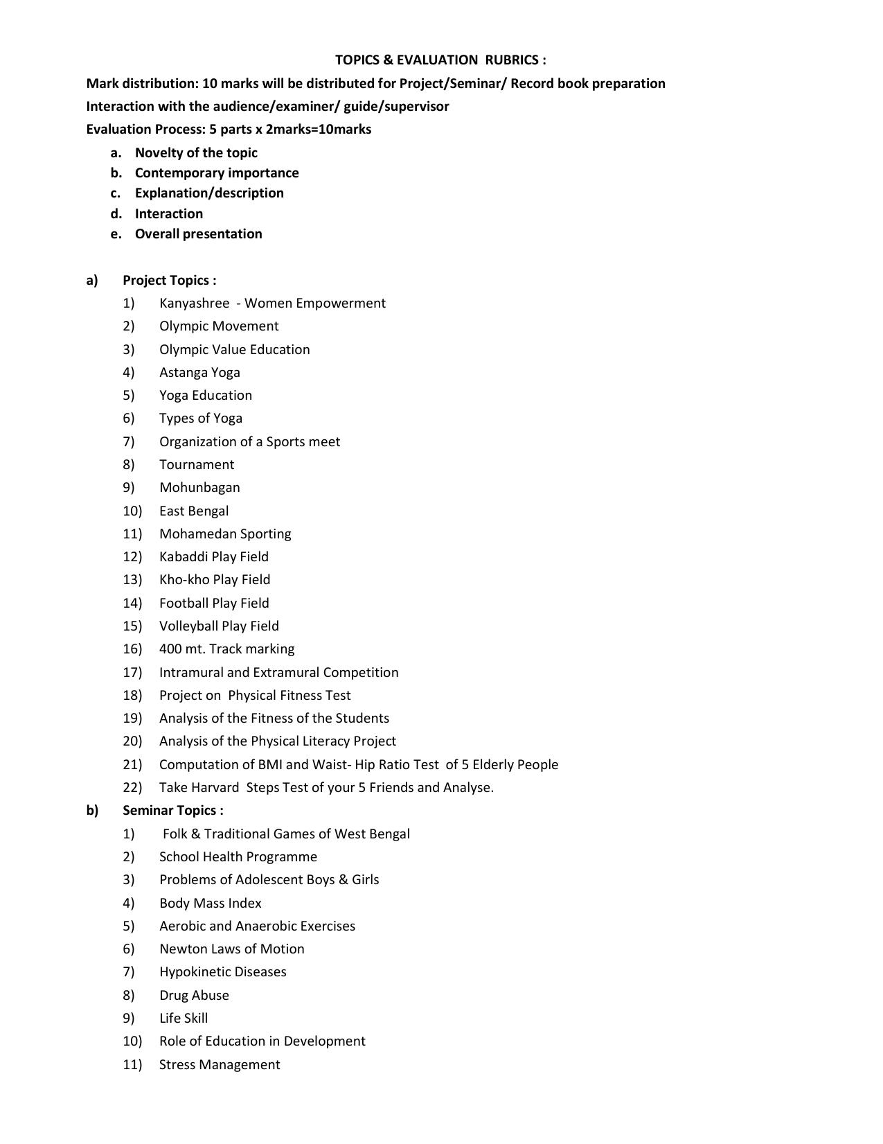 WBCHSE Class 11 & 12 Syllabus for Health and Physical Education (HPED) (SET III) - Page 16