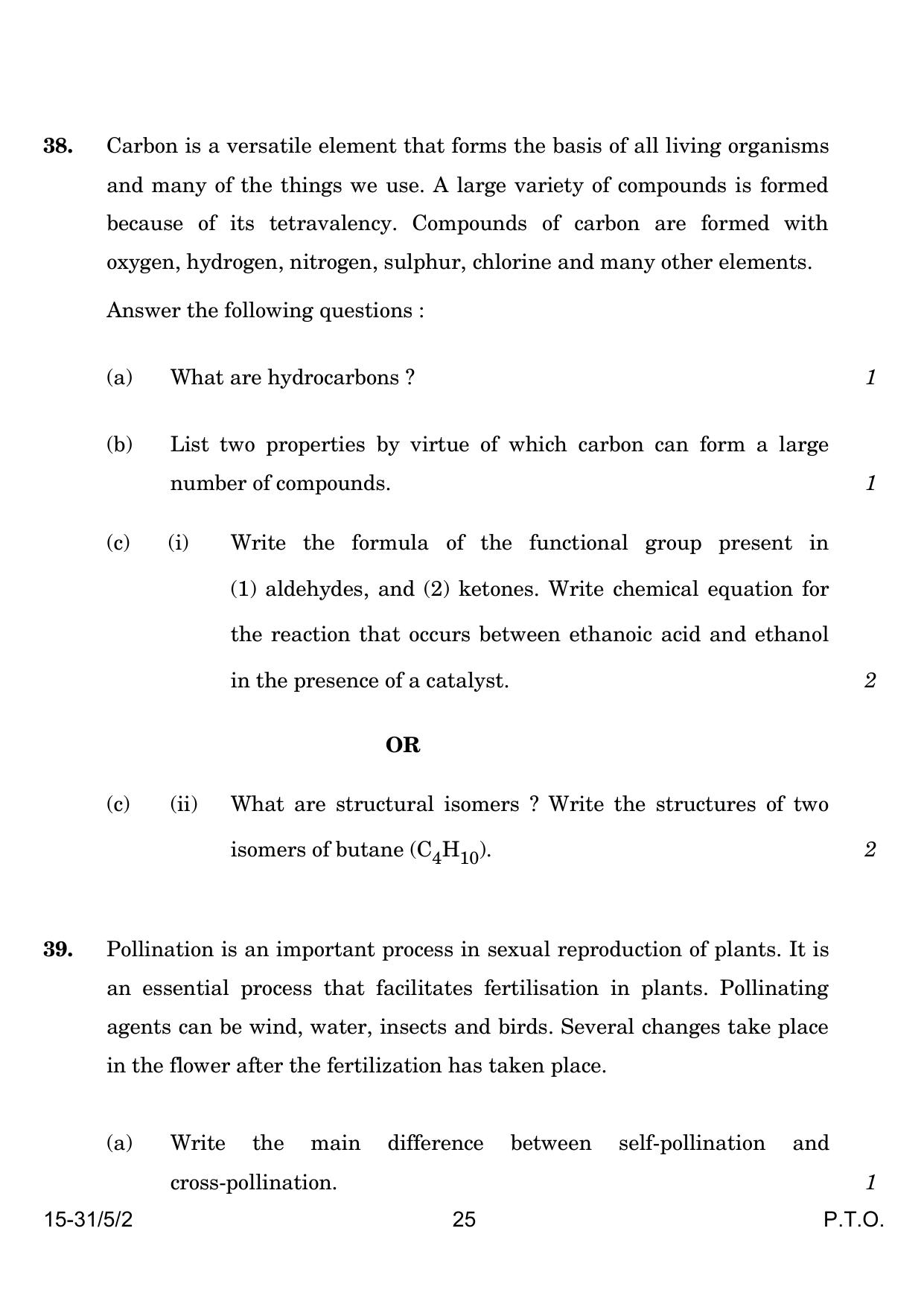 CBSE Class 10 31-5-2 Science 2024 Question Paper - Page 25