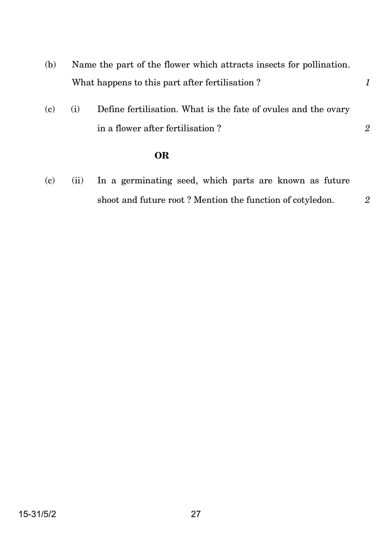 CBSE Class 10 31-5-2 Science 2024 Question Paper - Page 27