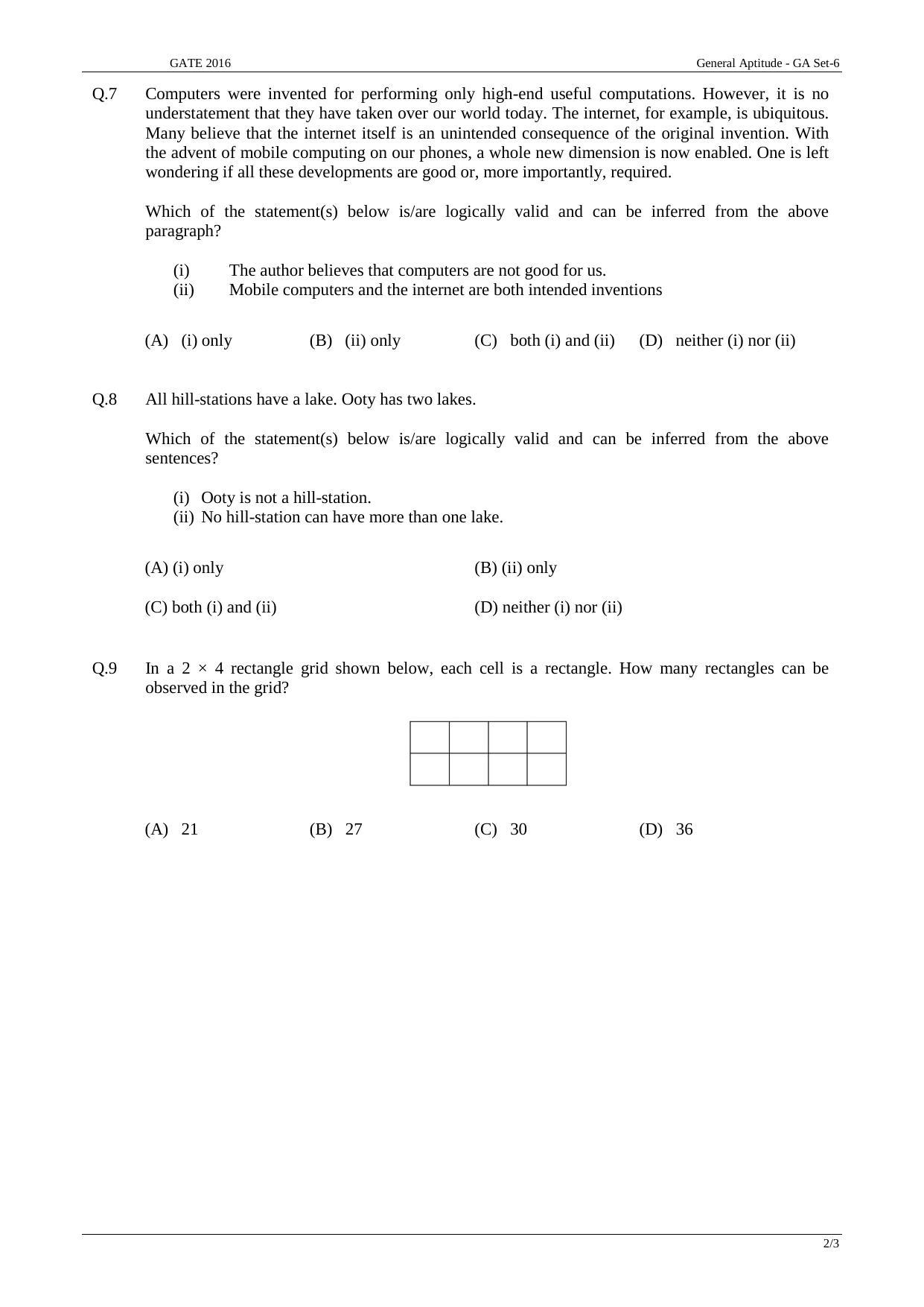 GATE 2016 Computer Science and Information Technology (CS) Question Paper with Answer Key - Page 24