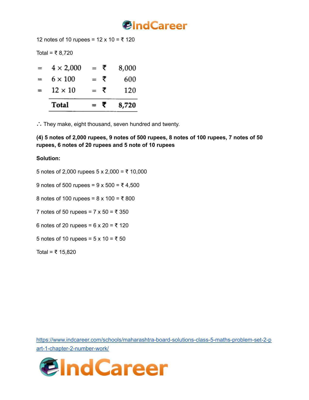 Maharashtra Board Solutions Class 5-Maths (Problem Set 2) - Part 1: Chapter 2- Number Work - Page 12